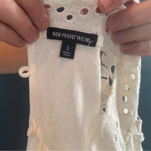 White High Neck Long Sleeve Blouse size small - Picture 6 of 6